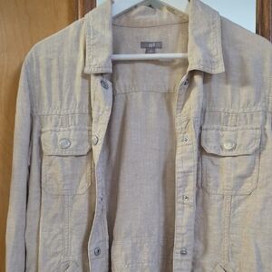 J. Jill Light Brown Linen Blazer